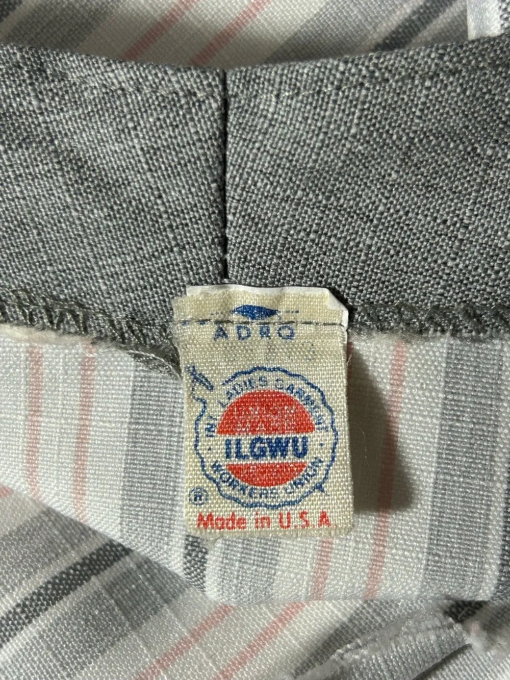 Vintage 80s ILGWU Striped Double Breasted Blazer Made in USA Power Suit Jacket1X